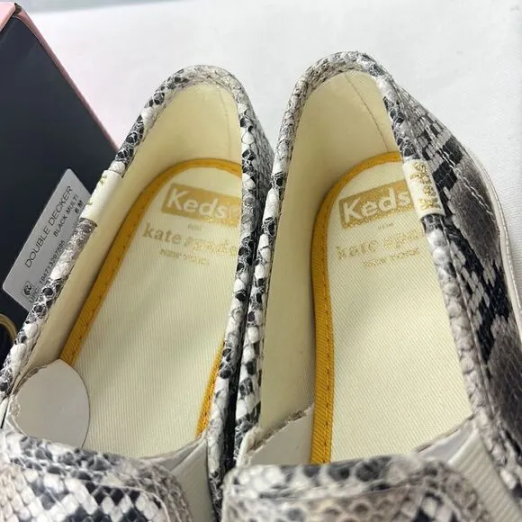 Keds x Kate Spade Double Decker Snakeskin Print Slip-on Sneakers size 6 M