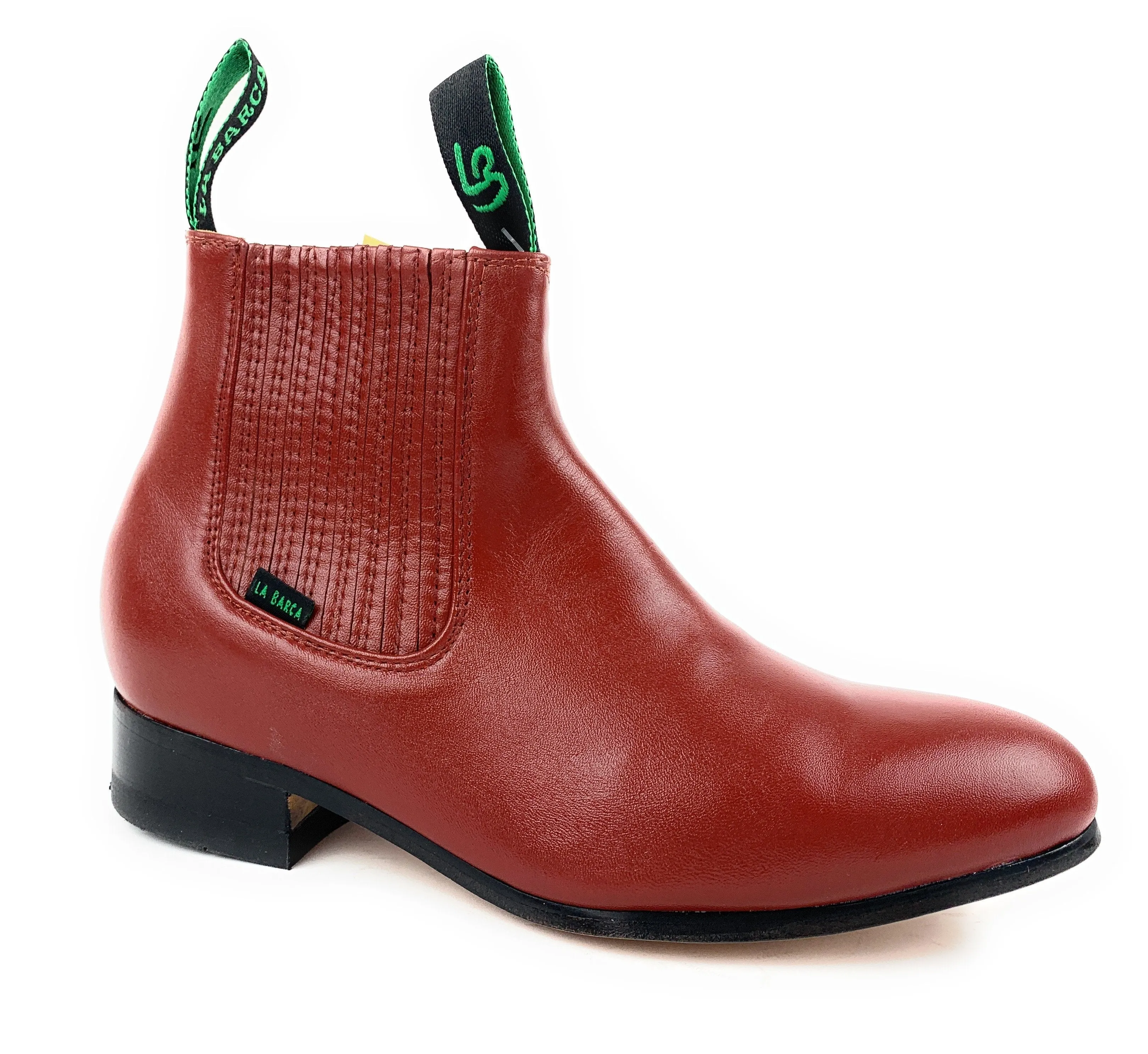 La Barca Men's Ladrillo Red Leather Botin Charro