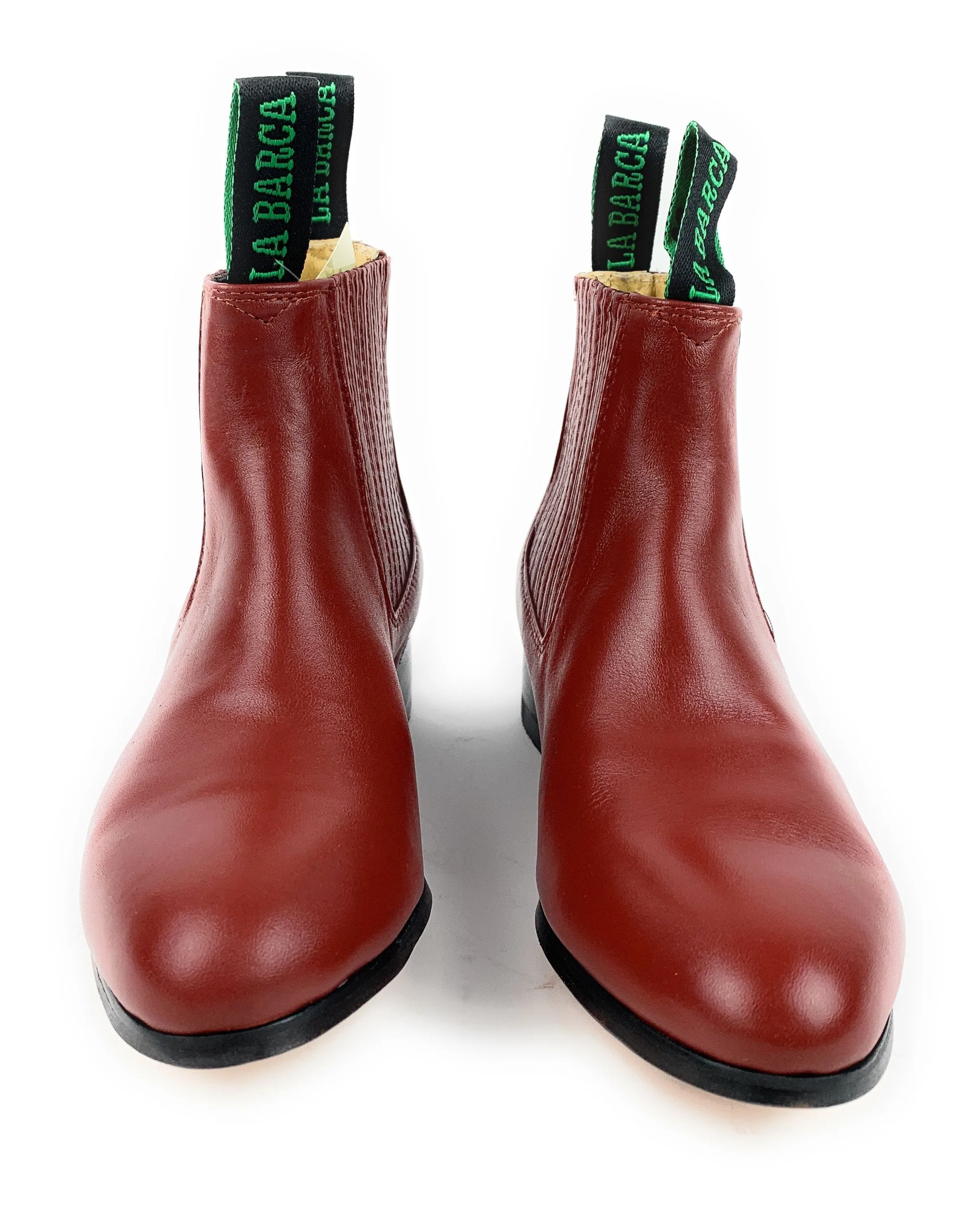 La Barca Men's Ladrillo Red Leather Botin Charro