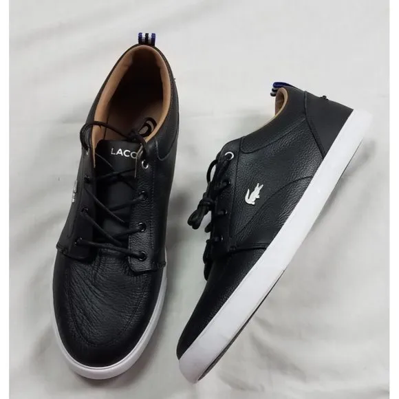 Lacoste Men's Sz. 11.5  Bayliss 119 1 U Black/White Leather Sneaker