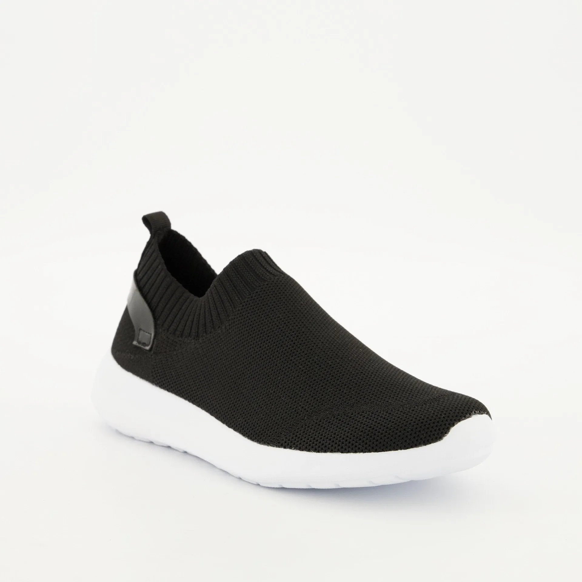 Ladies Slip On Knit Sneaker - Black