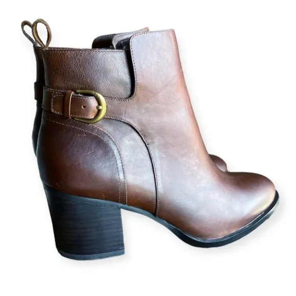 Lauren Ralph Lauren Leather Ginelle Ankle Boots Brown 9.5