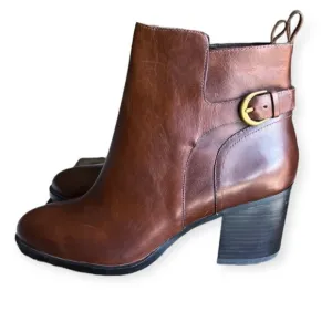 Lauren Ralph Lauren Leather Ginelle Ankle Boots Brown 9.5