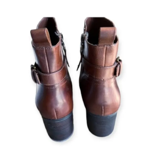 Lauren Ralph Lauren Leather Ginelle Ankle Boots Brown 9.5