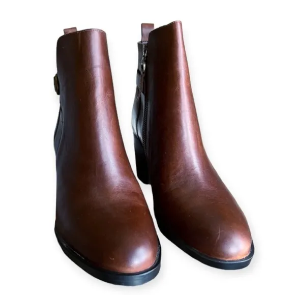 Lauren Ralph Lauren Leather Ginelle Ankle Boots Brown 9.5