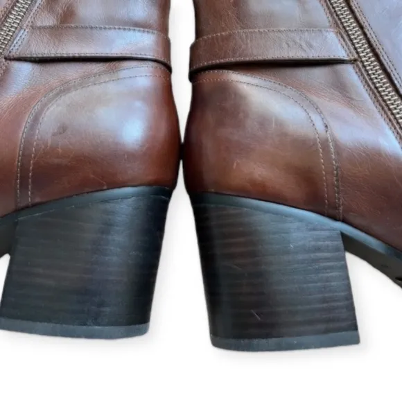 Lauren Ralph Lauren Leather Ginelle Ankle Boots Brown 9.5