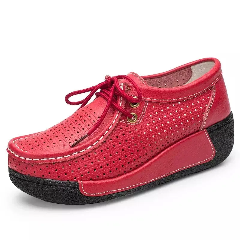 Leather ankle loafers