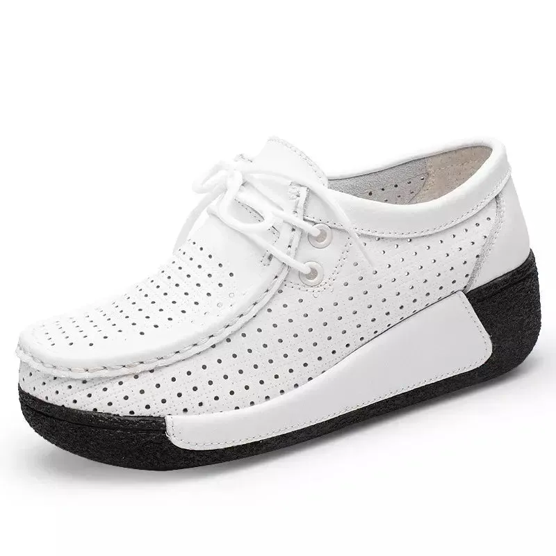 Leather ankle loafers