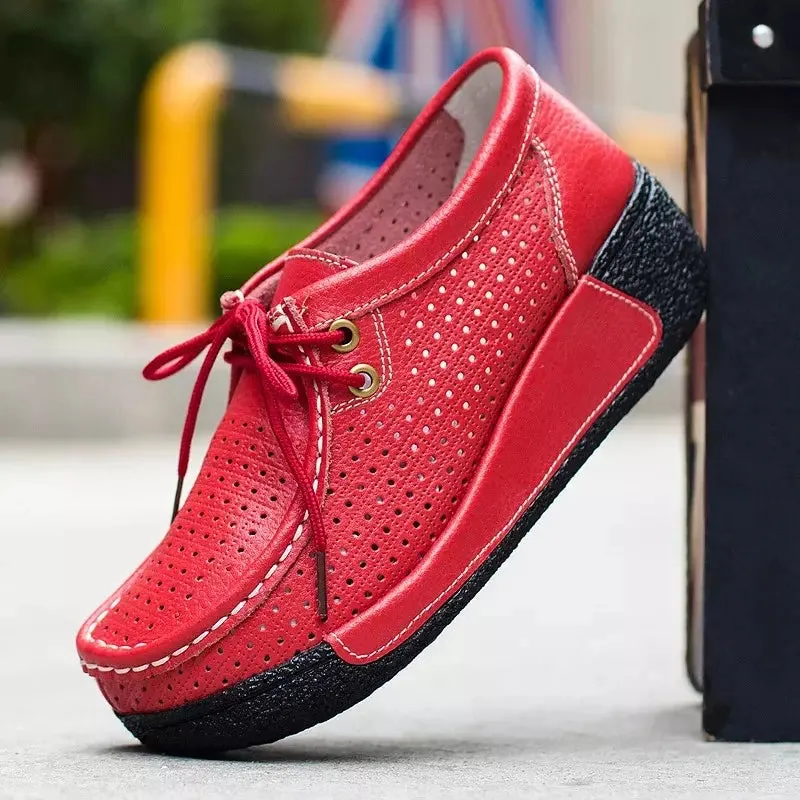 Leather ankle loafers