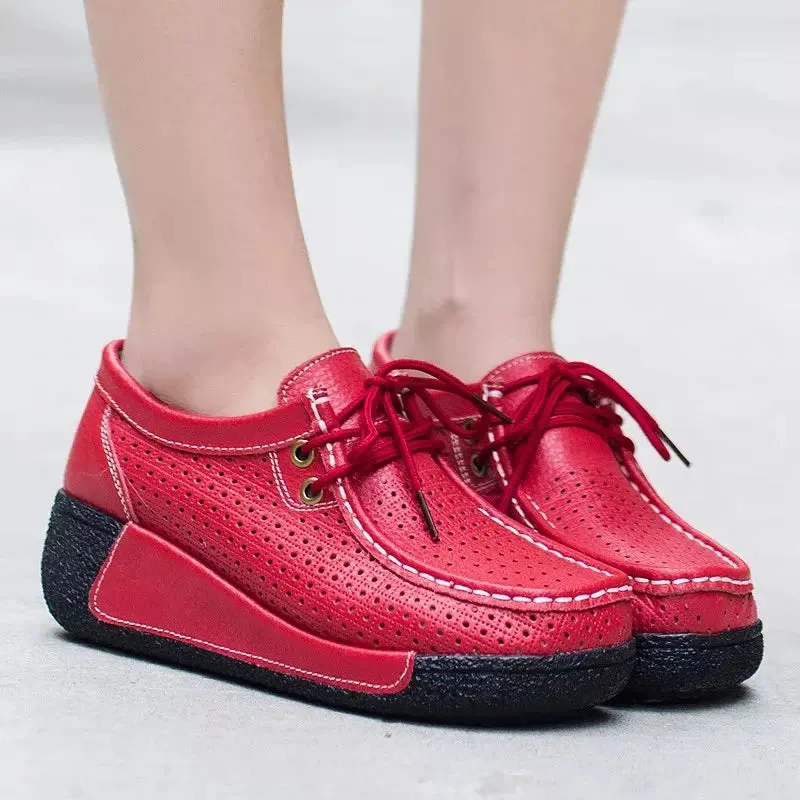 Leather ankle loafers