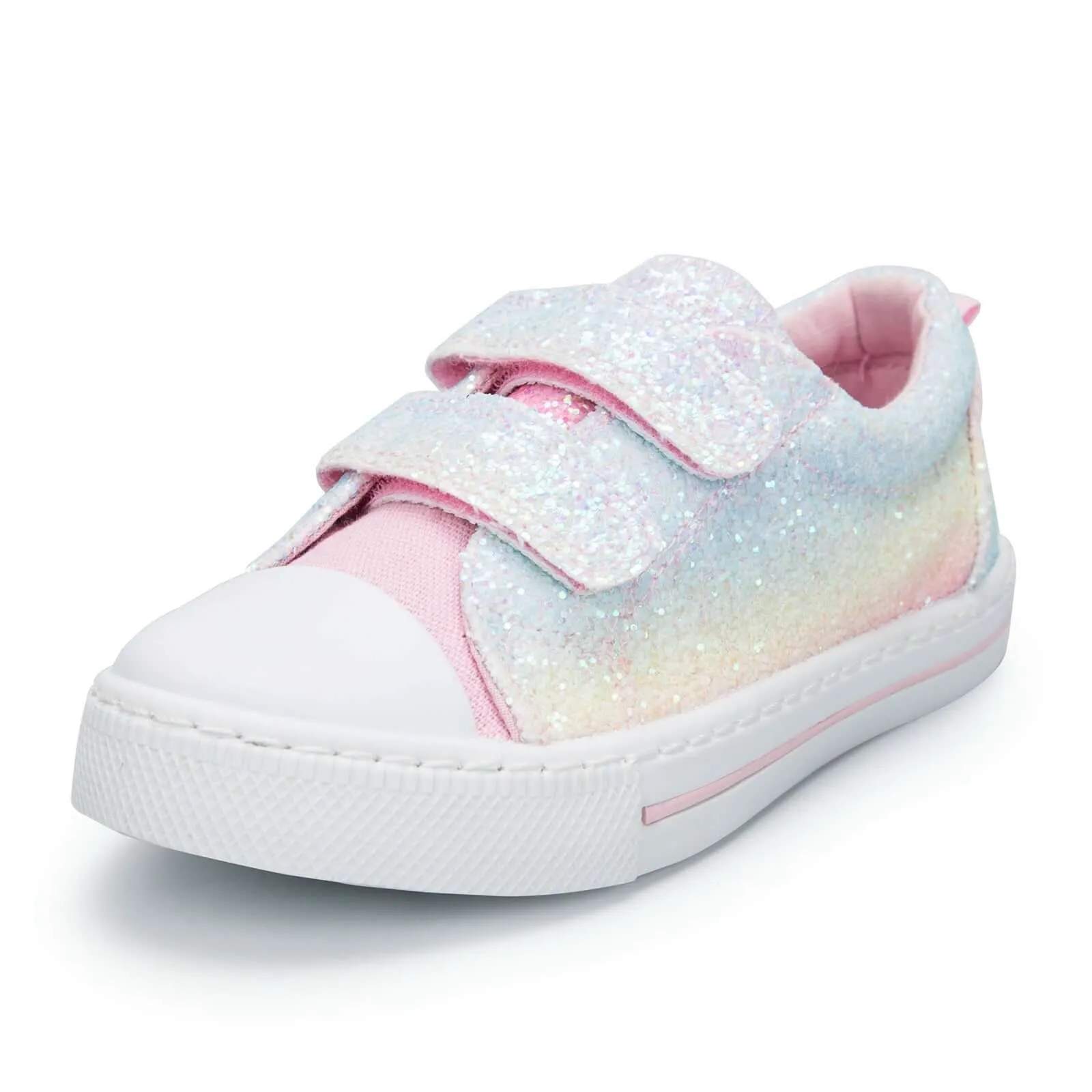 Light Rainbow Glitter Slip-On Canvas Sneakers