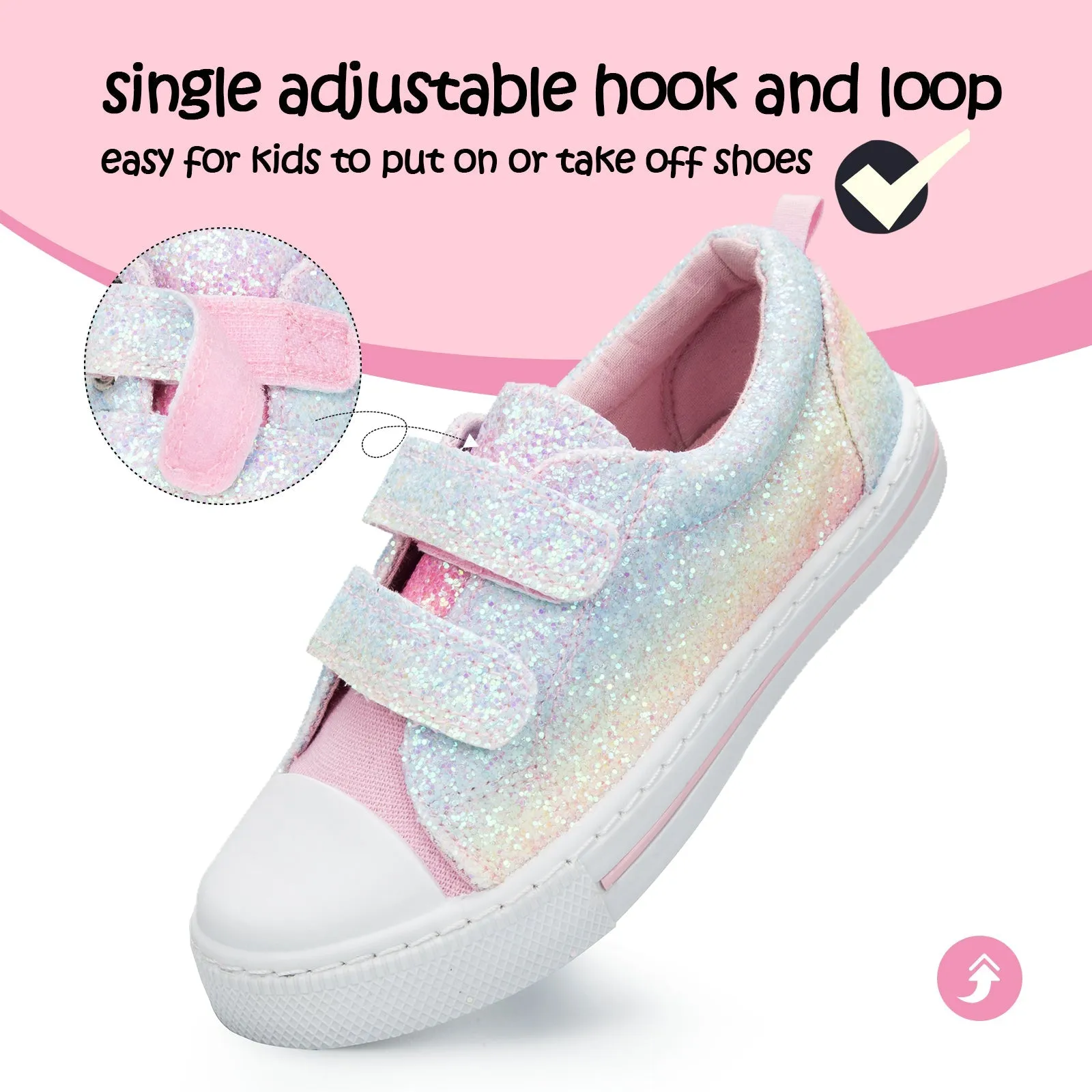 Light Rainbow Glitter Slip-On Canvas Sneakers
