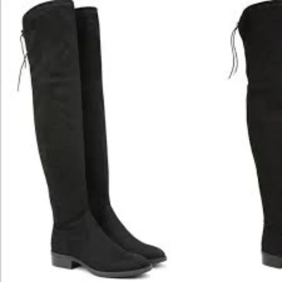 LIKE NEW SAM EDELMAN OTK PALOMA BLACK SUEDE BOOTS SIZE 7- RETAIL $398