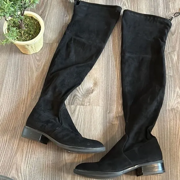 LIKE NEW SAM EDELMAN OTK PALOMA BLACK SUEDE BOOTS SIZE 7- RETAIL $398