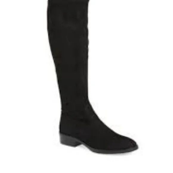 LIKE NEW SAM EDELMAN OTK PALOMA BLACK SUEDE BOOTS SIZE 7- RETAIL $398