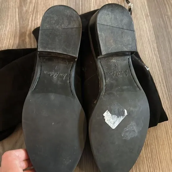 LIKE NEW SAM EDELMAN OTK PALOMA BLACK SUEDE BOOTS SIZE 7- RETAIL $398