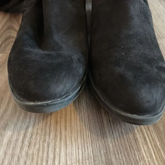 LIKE NEW SAM EDELMAN OTK PALOMA BLACK SUEDE BOOTS SIZE 7- RETAIL $398