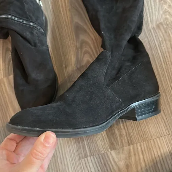 LIKE NEW SAM EDELMAN OTK PALOMA BLACK SUEDE BOOTS SIZE 7- RETAIL $398