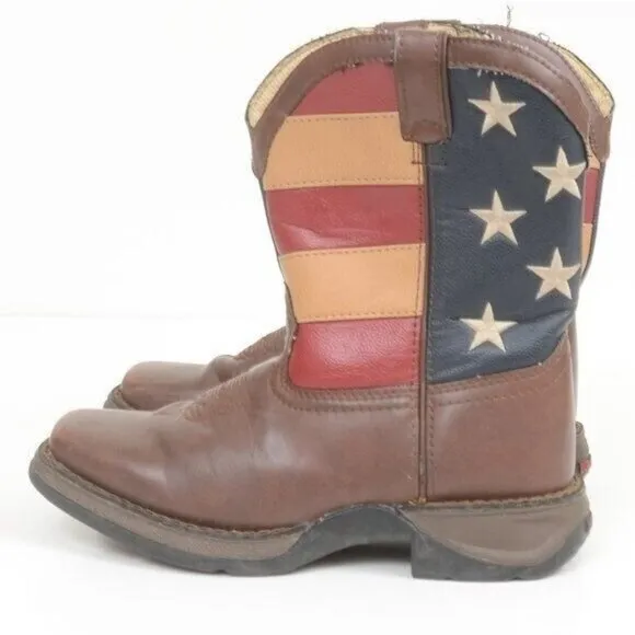 Lil Rebel by Durango American Flag Kids Western Cowboy Boots US 8