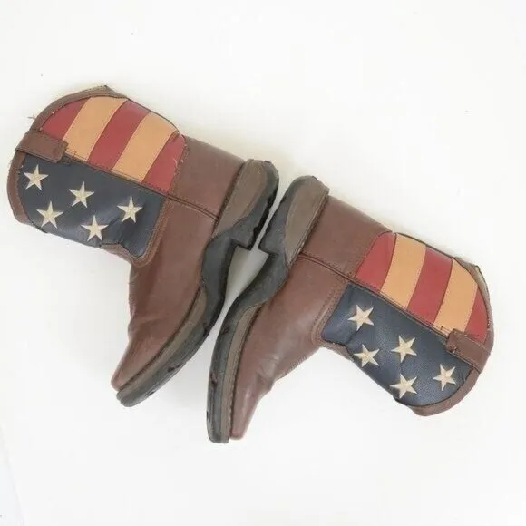 Lil Rebel by Durango American Flag Kids Western Cowboy Boots US 8
