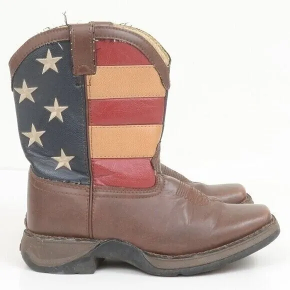 Lil Rebel by Durango American Flag Kids Western Cowboy Boots US 8