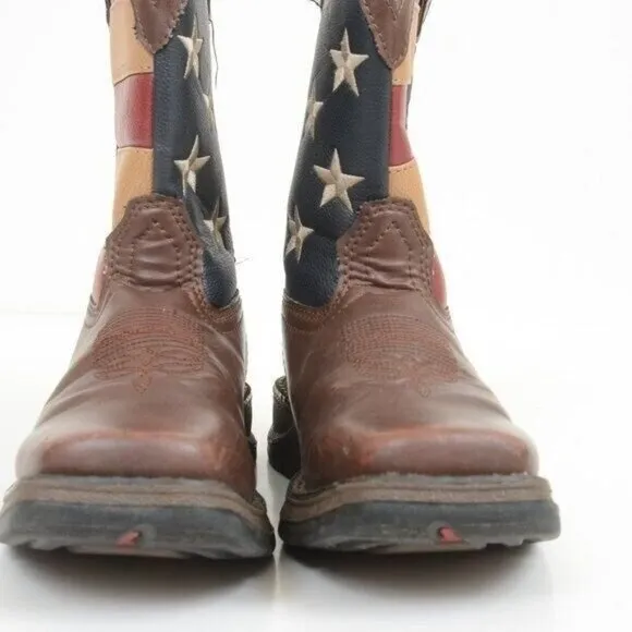 Lil Rebel by Durango American Flag Kids Western Cowboy Boots US 8