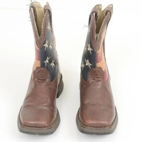 Lil Rebel by Durango American Flag Kids Western Cowboy Boots US 8