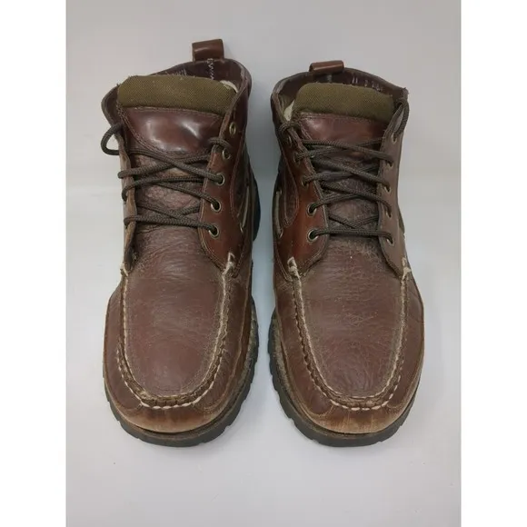 LL Bean Allagash Chukka Boots‎  Sherpa Lined Men's Size 11 D Bison Brown Leather