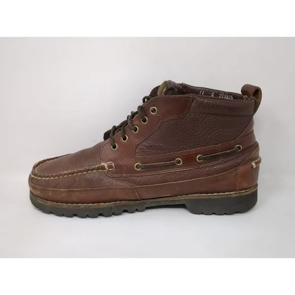 LL Bean Allagash Chukka Boots‎  Sherpa Lined Men's Size 11 D Bison Brown Leather