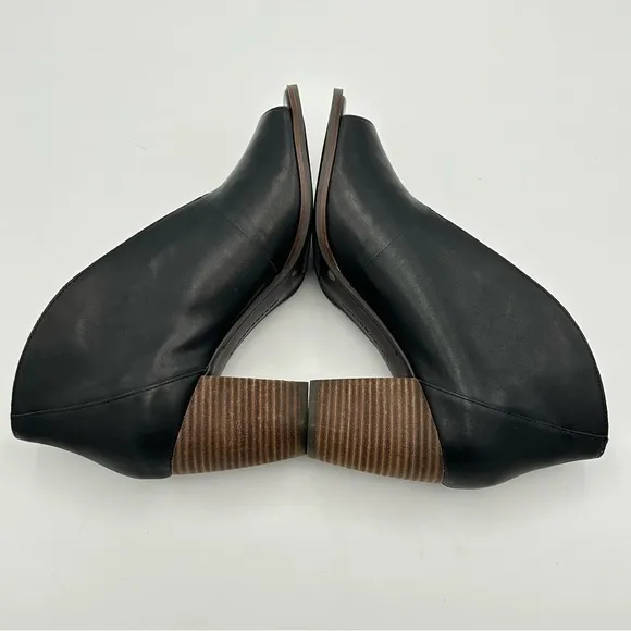 Lucky Brand Joal Heeled Ankle Bootie Shoe Size 10M Leather Slip On Black Neutral