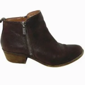 Lucky Brand Brown Suede Zip Ankle Boots size 8