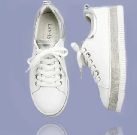 Lux Crystal Sneaker- white