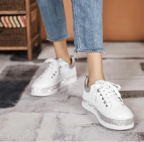 Lux Crystal Sneaker- white