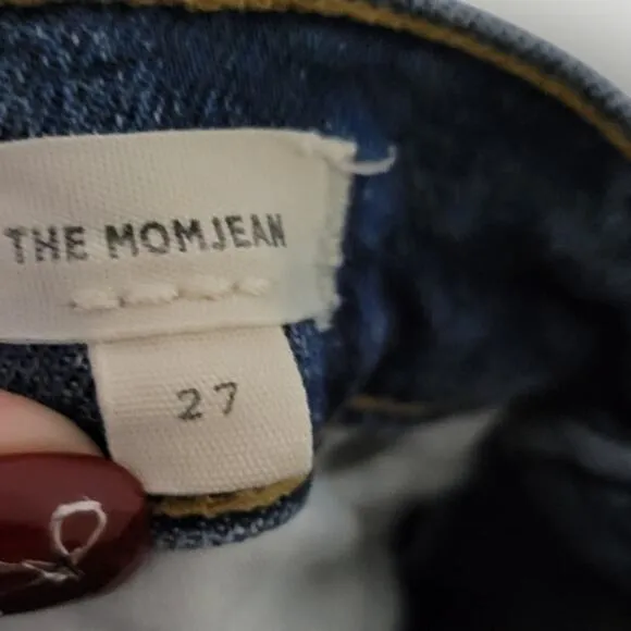 Madewell The Momjean Jean Size 27 High Rise Rigid Ankle Length Blue