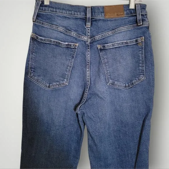 Madewell The Momjean Jean Size 27 High Rise Rigid Ankle Length Blue
