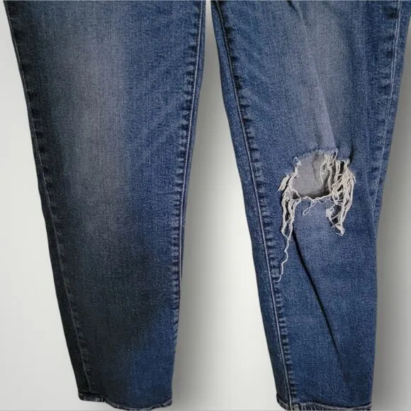 Madewell The Momjean Jean Size 27 High Rise Rigid Ankle Length Blue