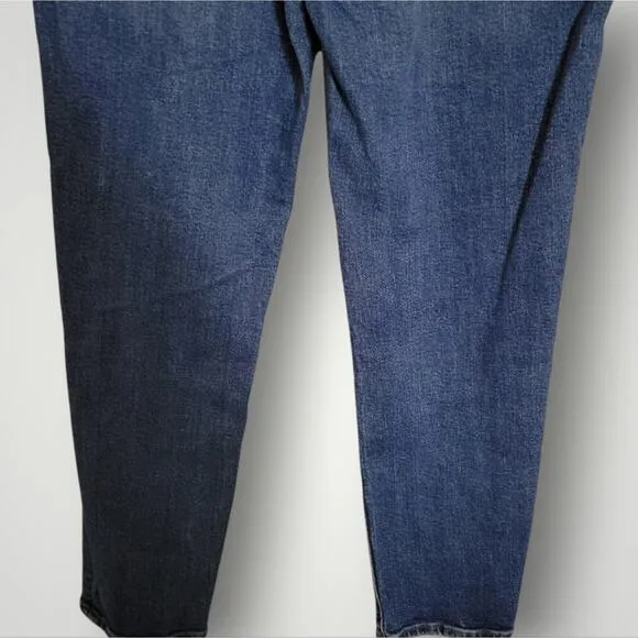 Madewell The Momjean Jean Size 27 High Rise Rigid Ankle Length Blue