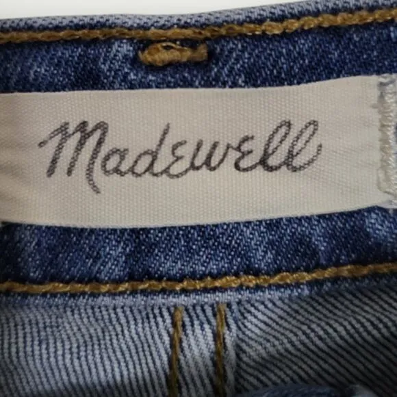Madewell The Momjean Jean Size 27 High Rise Rigid Ankle Length Blue