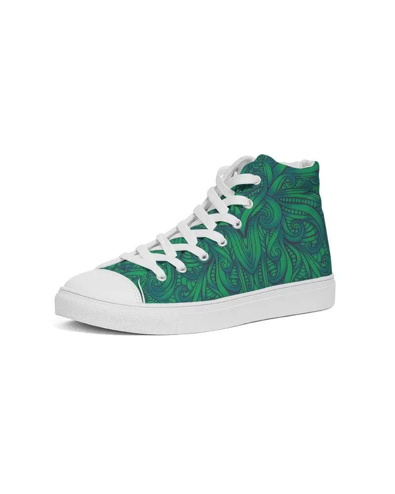 Maori Green Fern Women's High Top Shoes