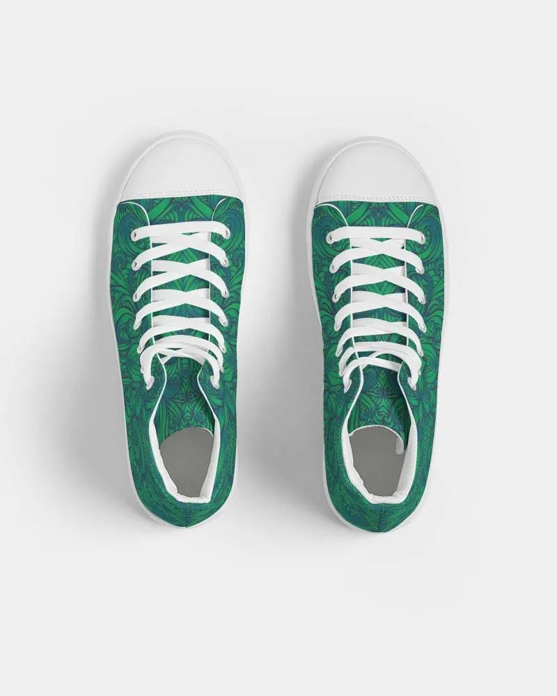 Maori Green Fern Women's High Top Shoes