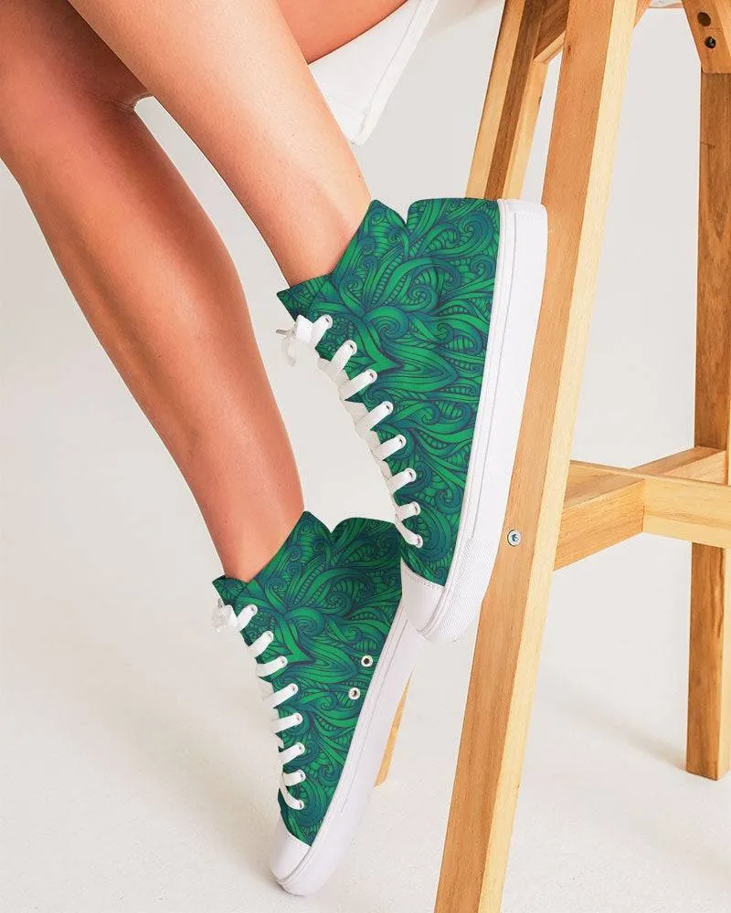 Maori Green Fern Women's High Top Shoes