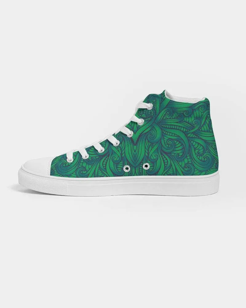 Maori Green Fern Women's High Top Shoes