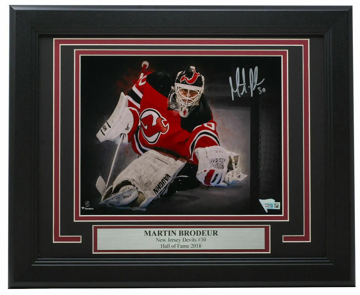 Martin Brodeur Signed Framed 8x10 New Jersey Devils Save Photo Fanatics