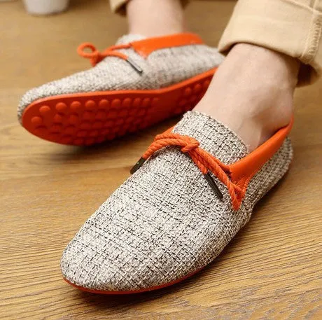 men shoes spring summer breathable fashion weaving Woven men casual flat shoes lace-up loafers comfortable mocassins