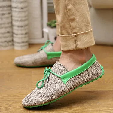 men shoes spring summer breathable fashion weaving Woven men casual flat shoes lace-up loafers comfortable mocassins