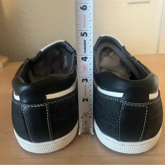 Men's Black Slip-On Denim and Leather