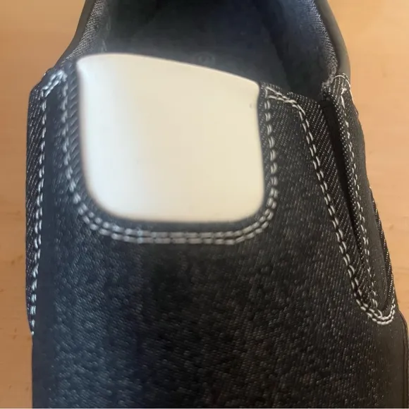 Men's Black Slip-On Denim and Leather