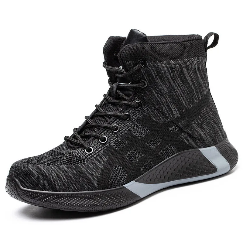 Men's Breathable Fly Woven Surface Safety Shoes