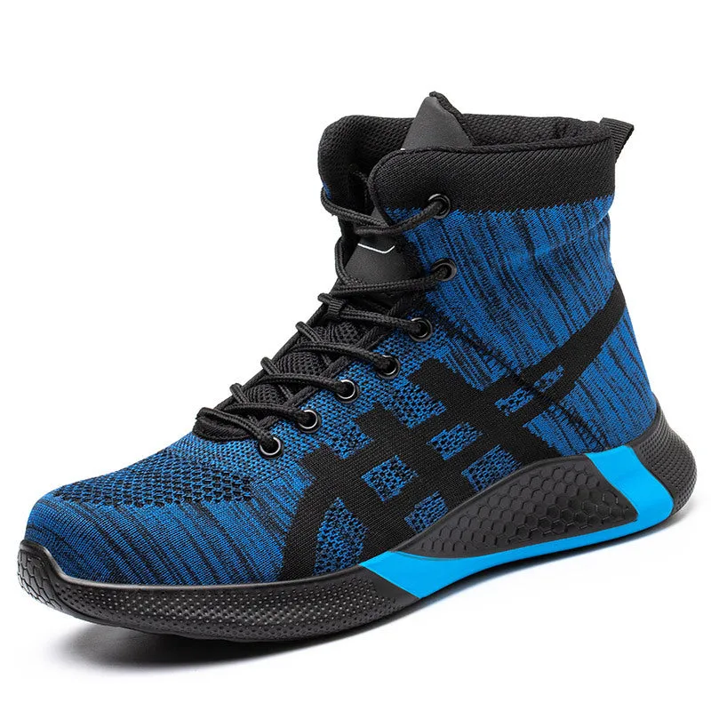 Men's Breathable Fly Woven Surface Safety Shoes