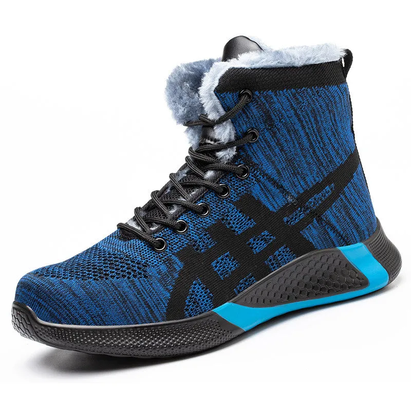 Men's Breathable Fly Woven Surface Safety Shoes